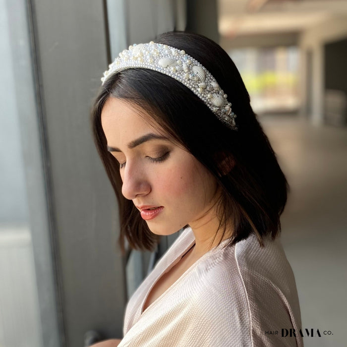 Shell & Pearl Flat Band - Blue