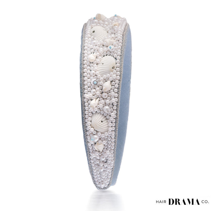 Shell & Pearl Flat Band - Blue