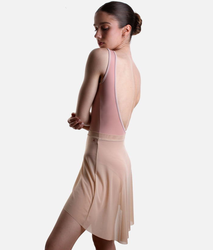 Lightweight Mesh Ballet Skirt, Pull-On High-Low Design - NUBE