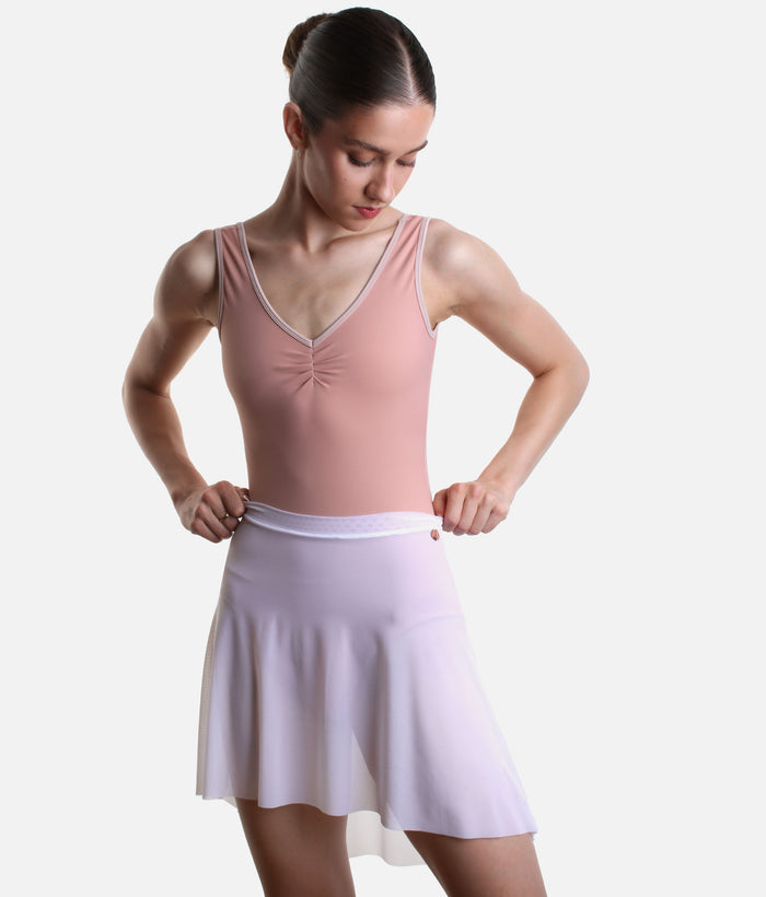 Lightweight Mesh Ballet Skirt, Pull-On High-Low Design - NUBE