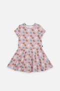 Short Sleeve Jersey Dress Purple Poodle Print-0