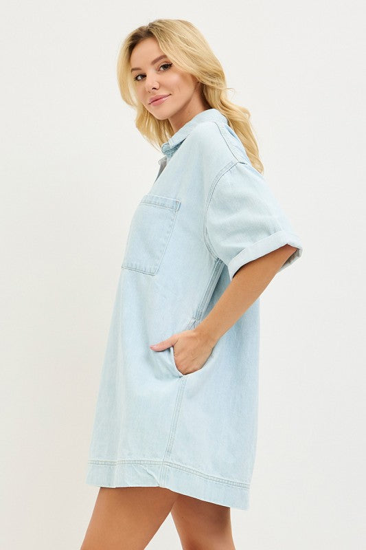Short Sleeve Shirt Dress