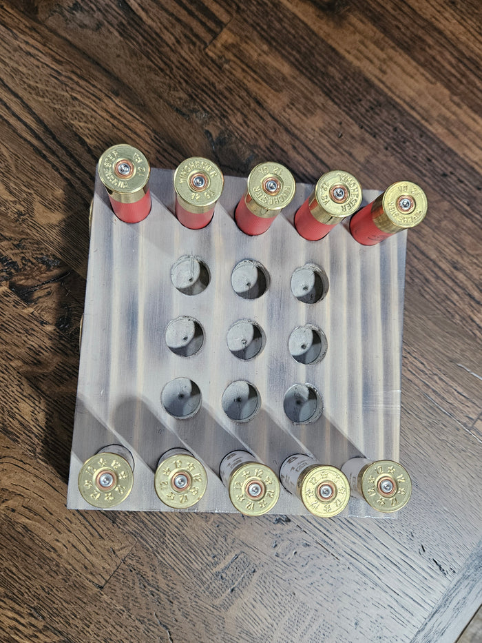 Shotgun Shell Tic-Tac-Toe Peg Gameboard