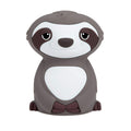 The Silicone Nightlight is a cute, cartoon-style sloth-shaped lamp for kids, with a gray and white body, dark eye patches, a small smile, and a simple rounded design.