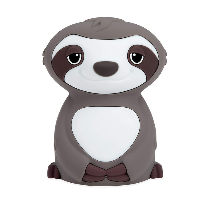 The Silicone Nightlight is a cute, cartoon-style sloth-shaped lamp for kids, with a gray and white body, dark eye patches, a small smile, and a simple rounded design.