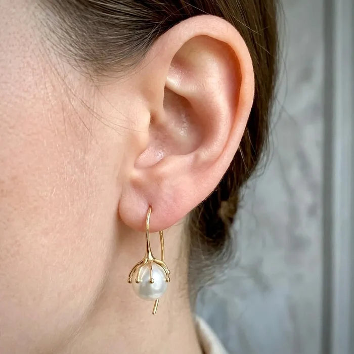 "Selena" - Pearl Bridal Earrings - Available in Rose Gold, Silver and Yellow Gold