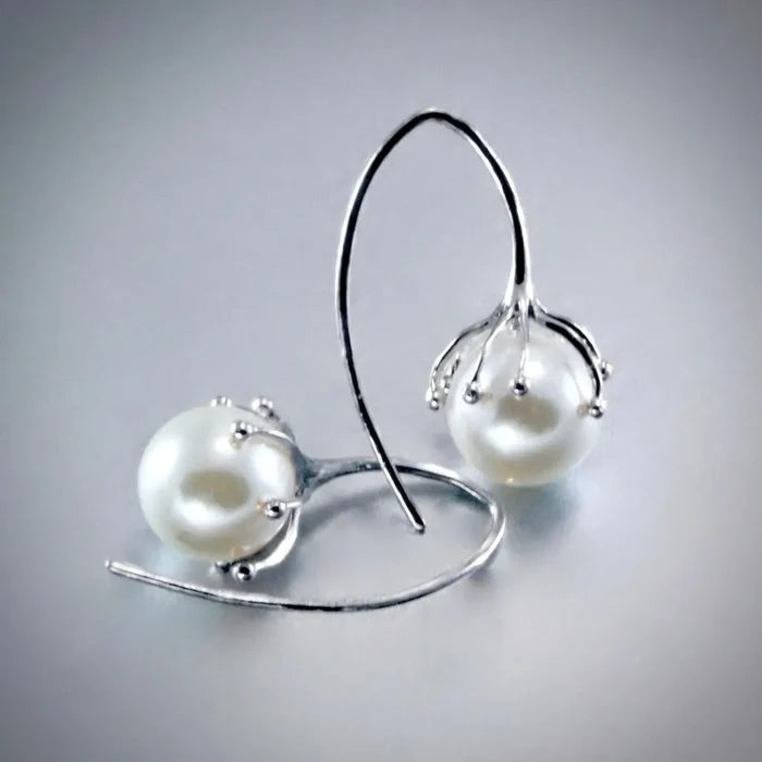 "Selena" - Pearl Bridal Earrings - Available in Rose Gold, Silver and Yellow Gold