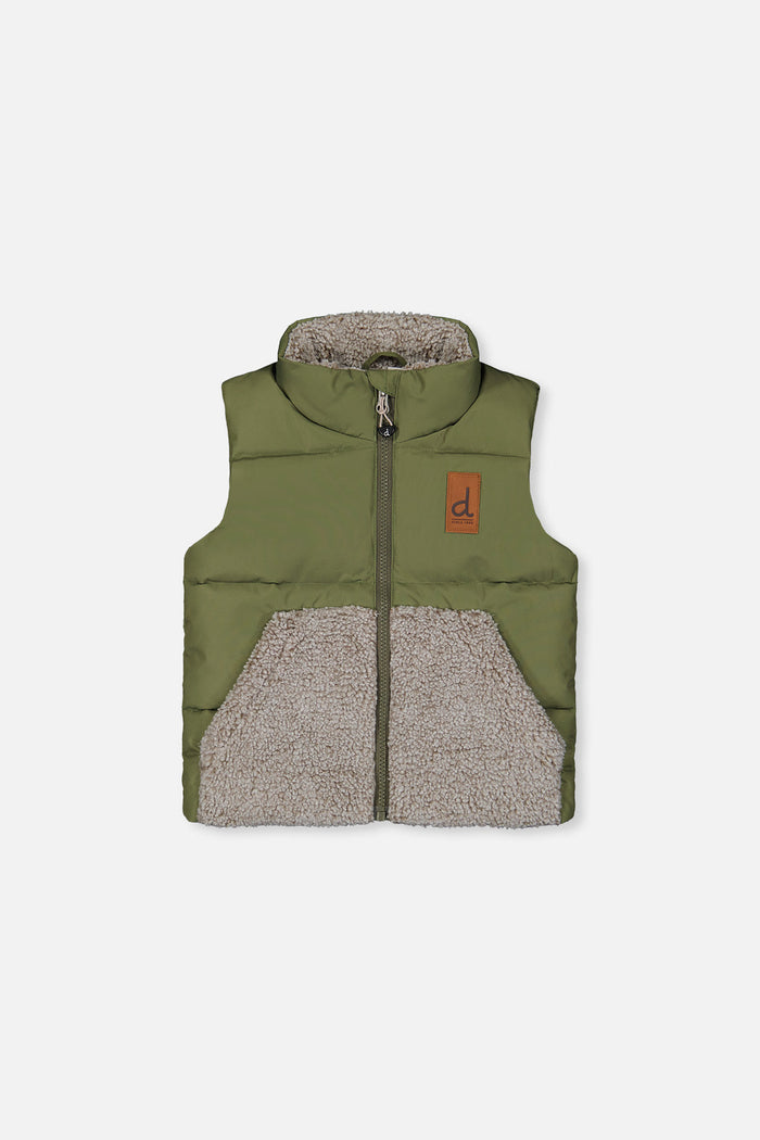 Sleeveless Mid-Season Vest Olive Green-0