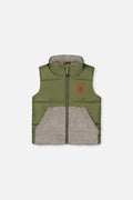 Sleeveless Mid-Season Vest Olive Green-0