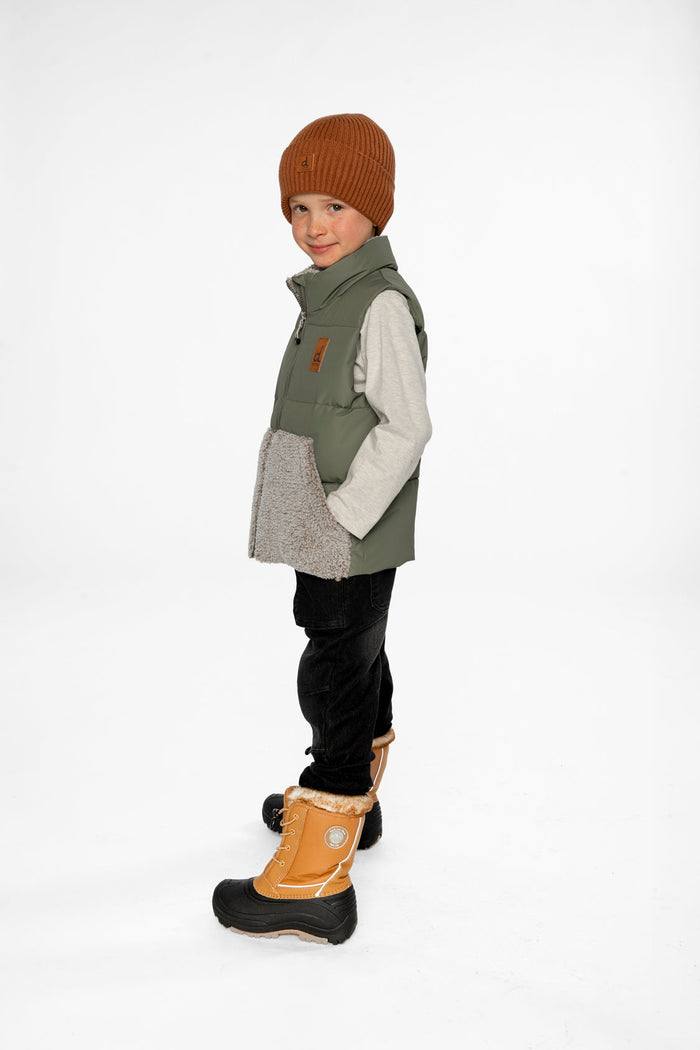 Sleeveless Mid-Season Vest Olive Green-2