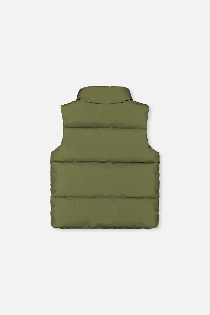 Sleeveless Mid-Season Vest Olive Green-4