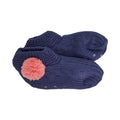 Slouchy Slipper -Navy with Pink Pom