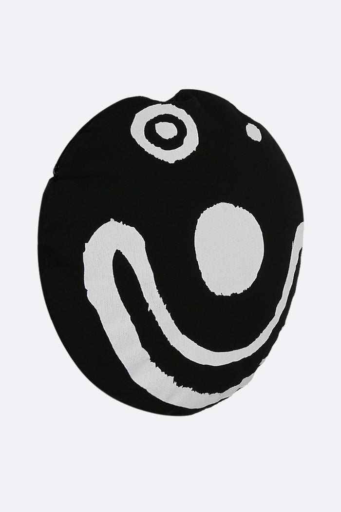Smile print canvas pillow