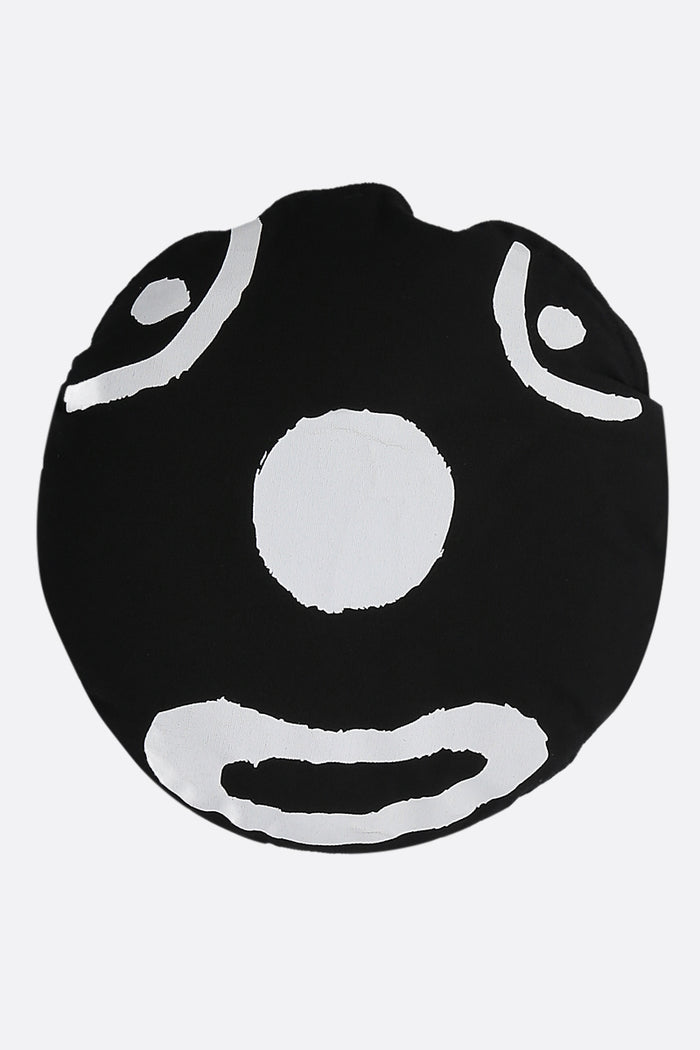 Smile print canvas pillow