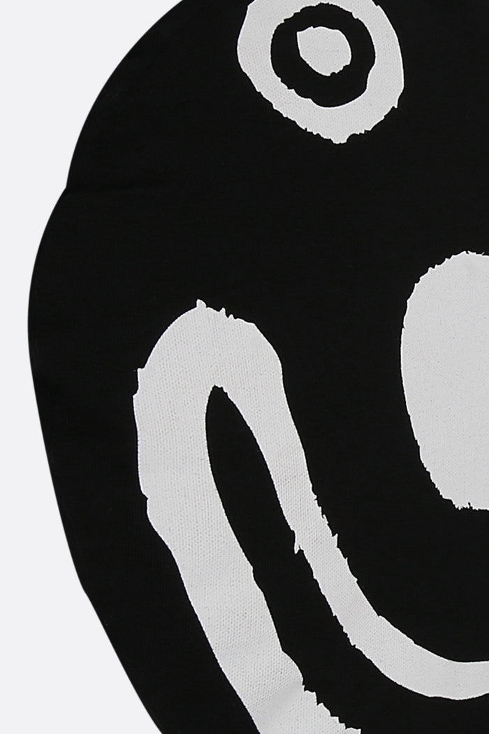 Smile print canvas pillow