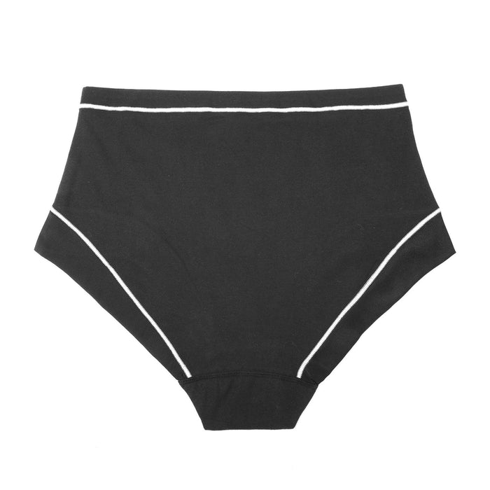 Snowdrop Silk and Organic Cotton Full Brief in Black, view 2 – Juliemay Lingerie