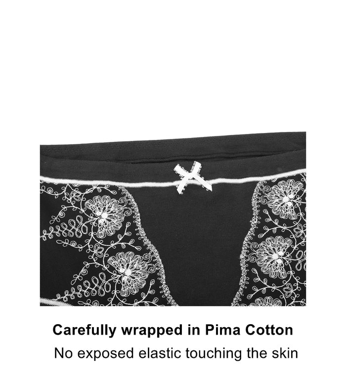 Snowdrop Silk and Organic Cotton Full Brief in Black, view 4 – Juliemay Lingerie