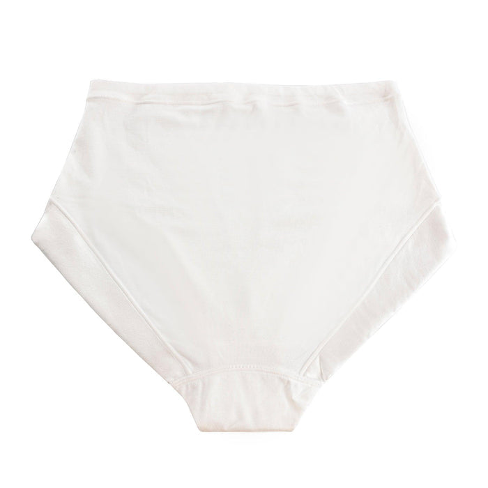 Snowdrop Silk and Organic Cotton Full Brief in White, view 2 – Juliemay Lingerie