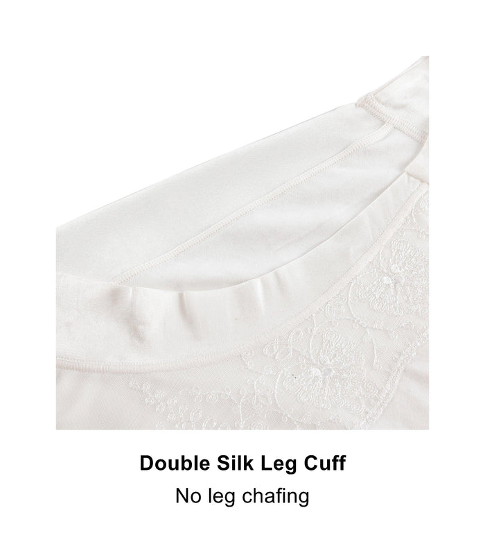 Snowdrop Silk and Organic Cotton Full Brief in White, view 3 – Juliemay Lingerie