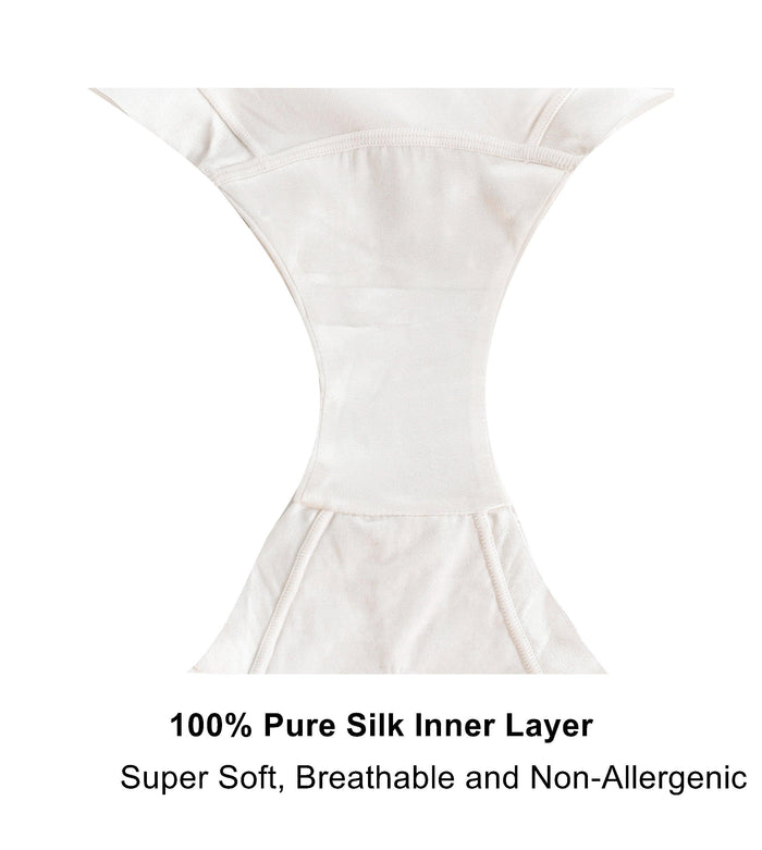 Snowdrop Silk and Organic Cotton Full Brief in White, view 4 – Juliemay Lingerie