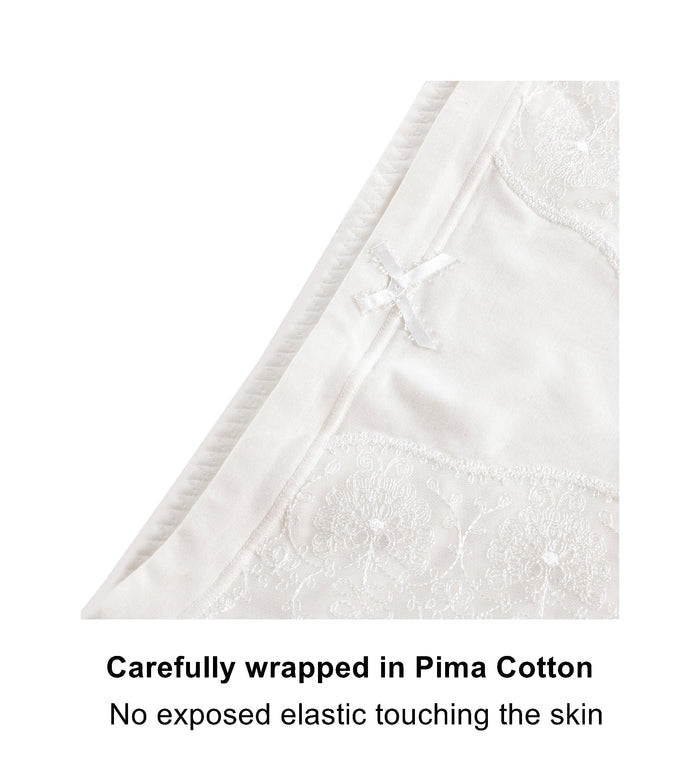 Snowdrop Silk and Organic Cotton Full Brief in White, view 5 – Juliemay Lingerie