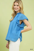 Solid Trim Flutter Top