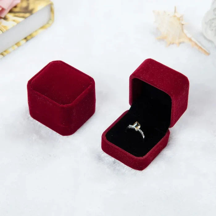 Wedding - Square Velvet Ring Boxes - More Colors Available