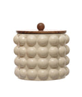 Stoneware Canister w Wood Lid - Large
