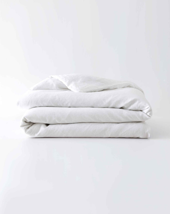 Baloo Living Throw / White Stonewashed Linen Duvet Cover