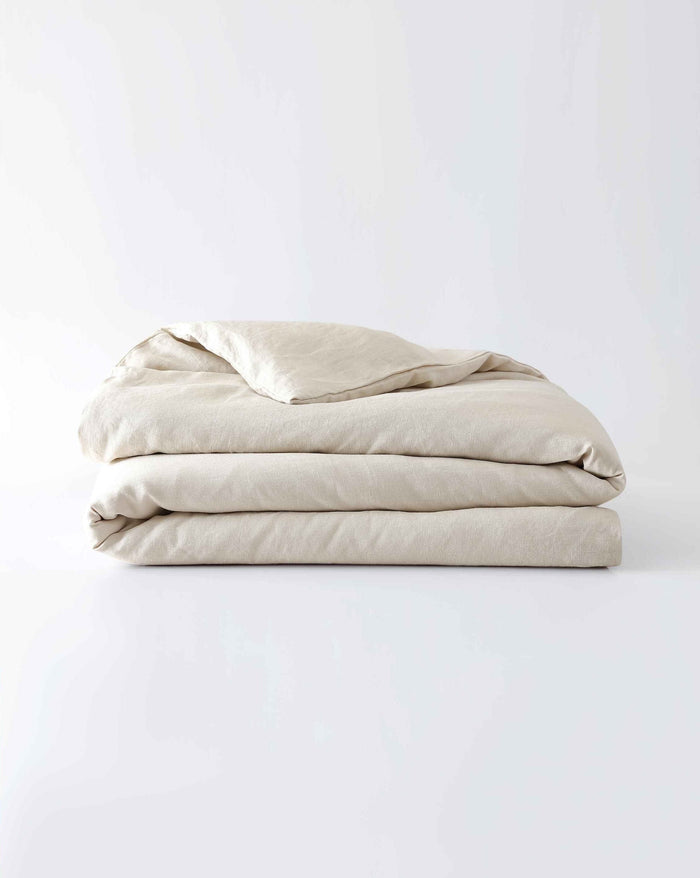 Baloo Living Throw / Oatmeal Stonewashed Linen Duvet Cover