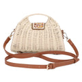 Straw Crossbody Bag With Beaded Buckle