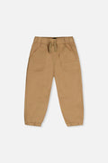 Stretch Canvas Jogger Pants Beige-0