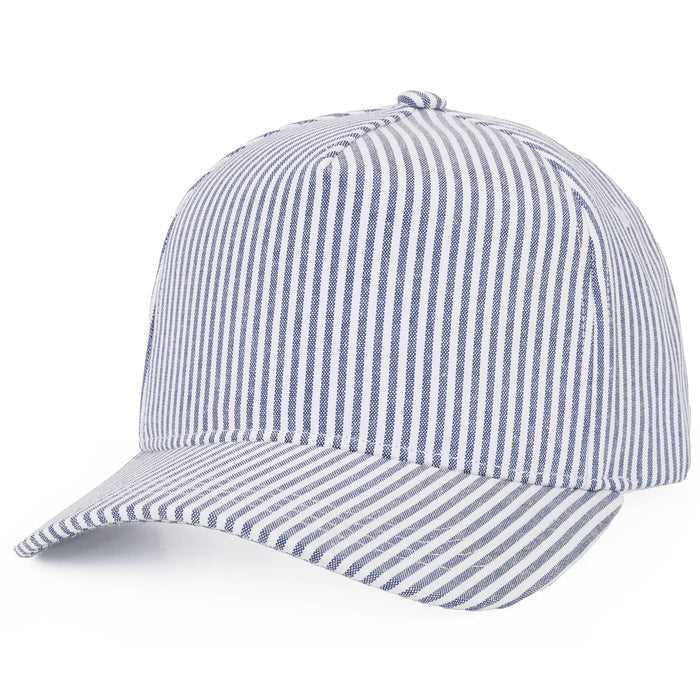 C.C Stripe Pattern Criss-Cross Ponytail Trucker Hat: Red - Olita Gifts & Goods