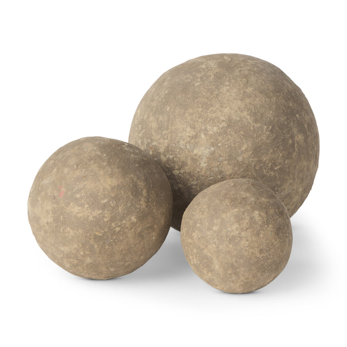 Sunita Set of 3 Gray Paper Mache Orbs - Magnolia Lane co. Home + Garden + Gift
