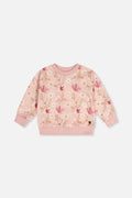 Sweatshirt Pink Printed Flowers-0