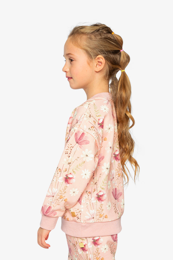 Sweatshirt Pink Printed Flowers-2