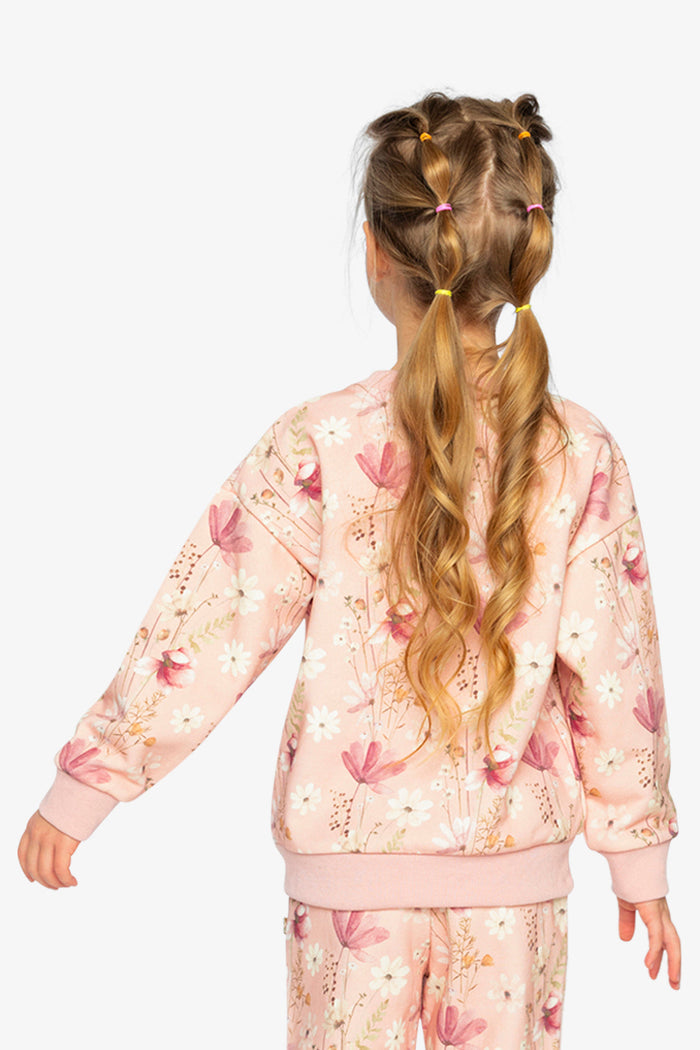 Sweatshirt Pink Printed Flowers-3