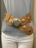 Tan Moroccan Leather Medallion Belt
