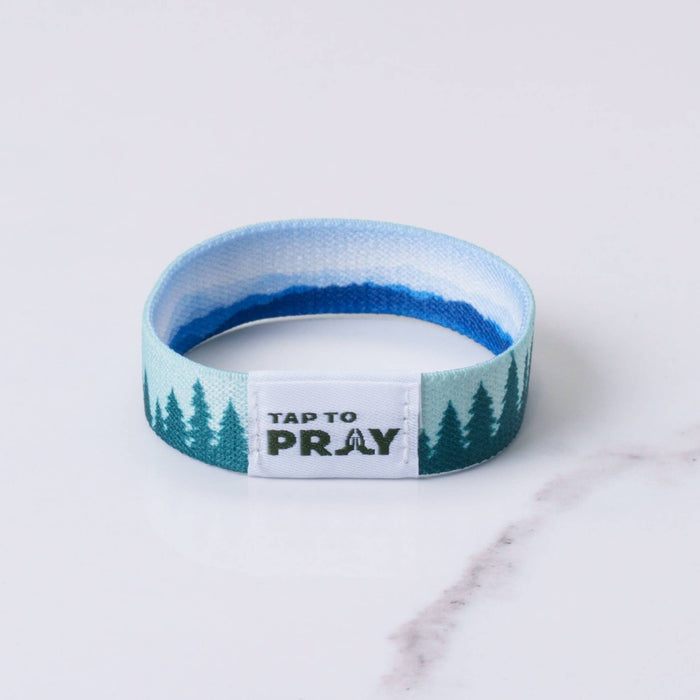 Tap To Pray™ Wristbands - Mountains & Forests: X-Small / Blue Mountains & Green Forests - Olita Gifts & Goods