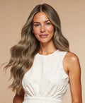 tape-in hair extensions dark blonde.