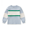 Tea Collection Colorblock Rugby Top in Cloud