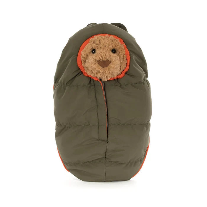Teddy - Bartholomew Bear W/Hiking Outfit - In Sleeping Bag