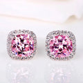Wedding Jewelry - Square Cubic Zirconia Stud Earrings