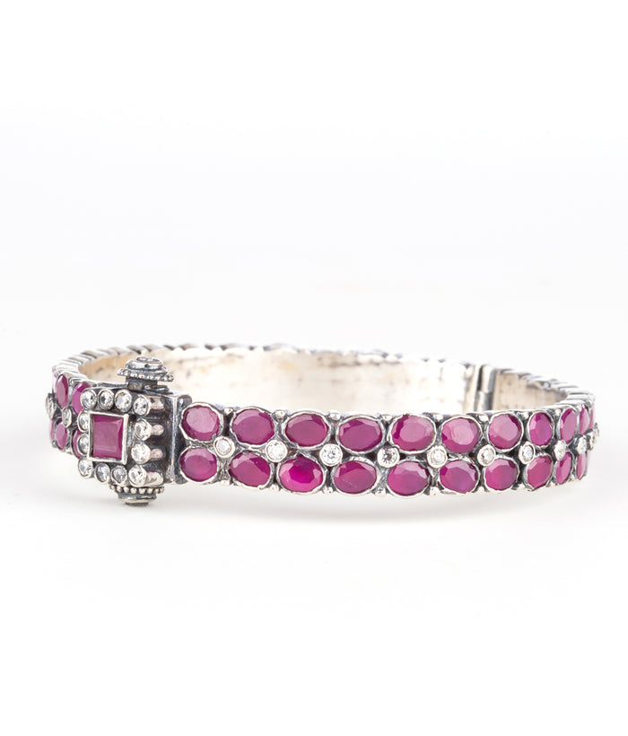 The Arunodaya Silver Kemp Bracelet (Oxidised/Size 2.2/2.4/2.6/2.8)