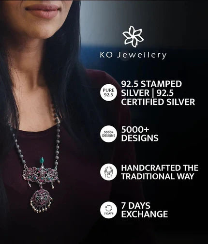 The Arunodaya Silver Kemp Bracelet (Oxidised/Size 2.2/2.4/2.6/2.8)