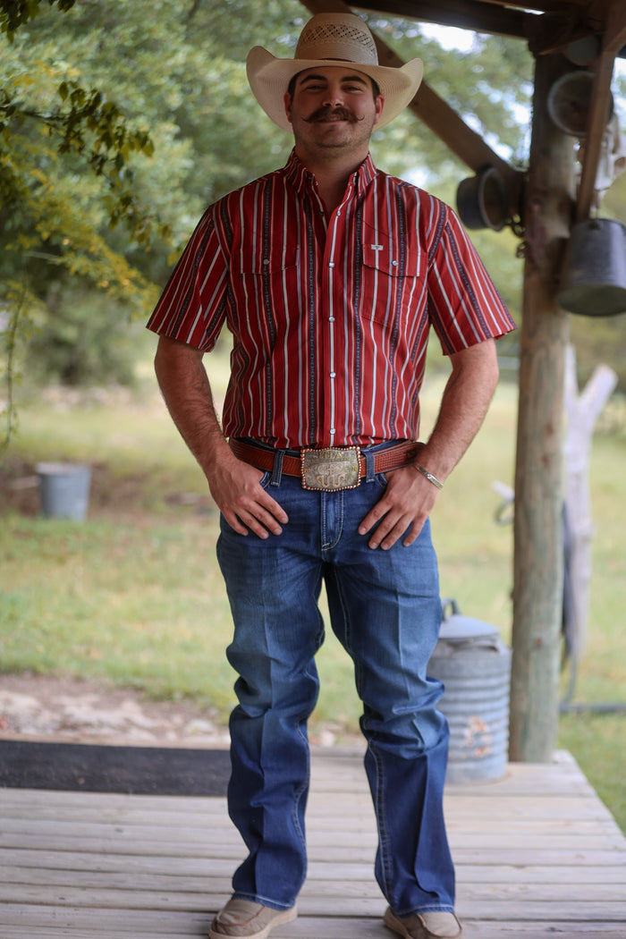 The Brooks Men in Red-SS Snap Shirt