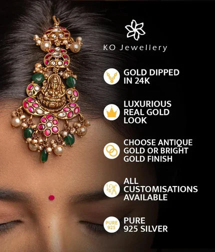 The Kadambari Silver Earrings (Red)