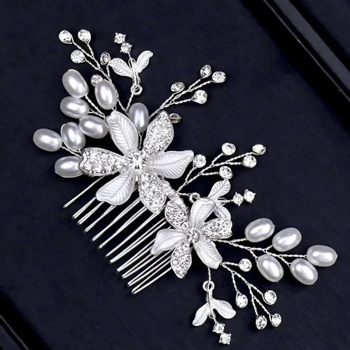 Wedding Hair Accessories - Pearl Bridal Hair Comb - Available in Silver and Rose Gold