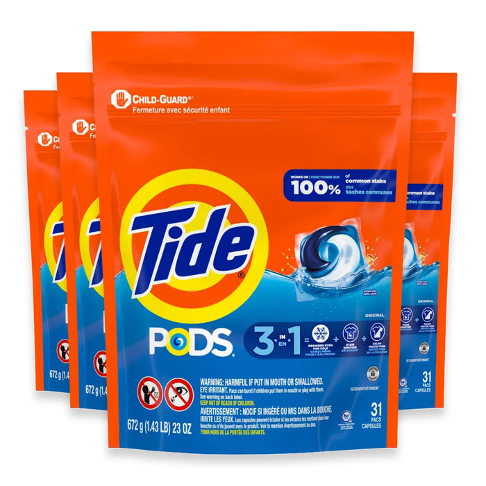Tide PODS Laundry Detergent Pacs Original Scent - 31 Ct - 4 Pack
