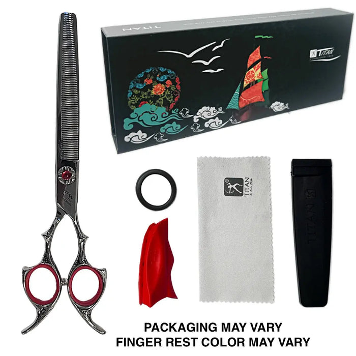 Titan 5 Star Japanese Hair Thinning Shears 7 Inch – 440C BUYBARBER.COM